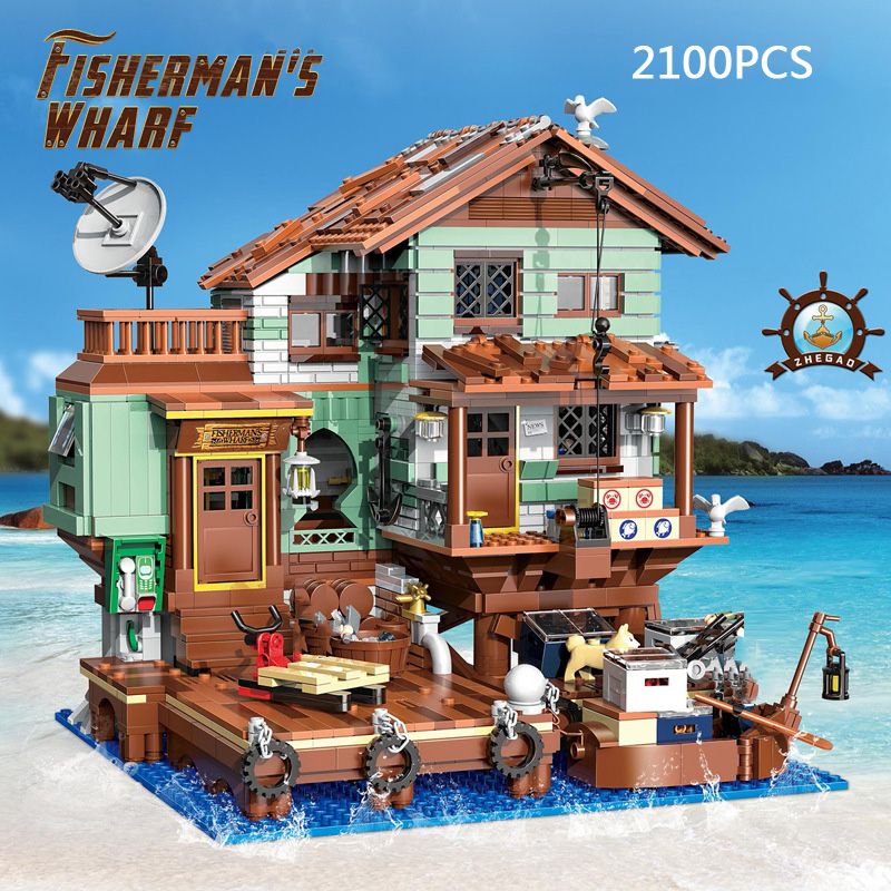 Lego Set City - Klocki Mini Miejska Sceneria Uliczna Rybackie