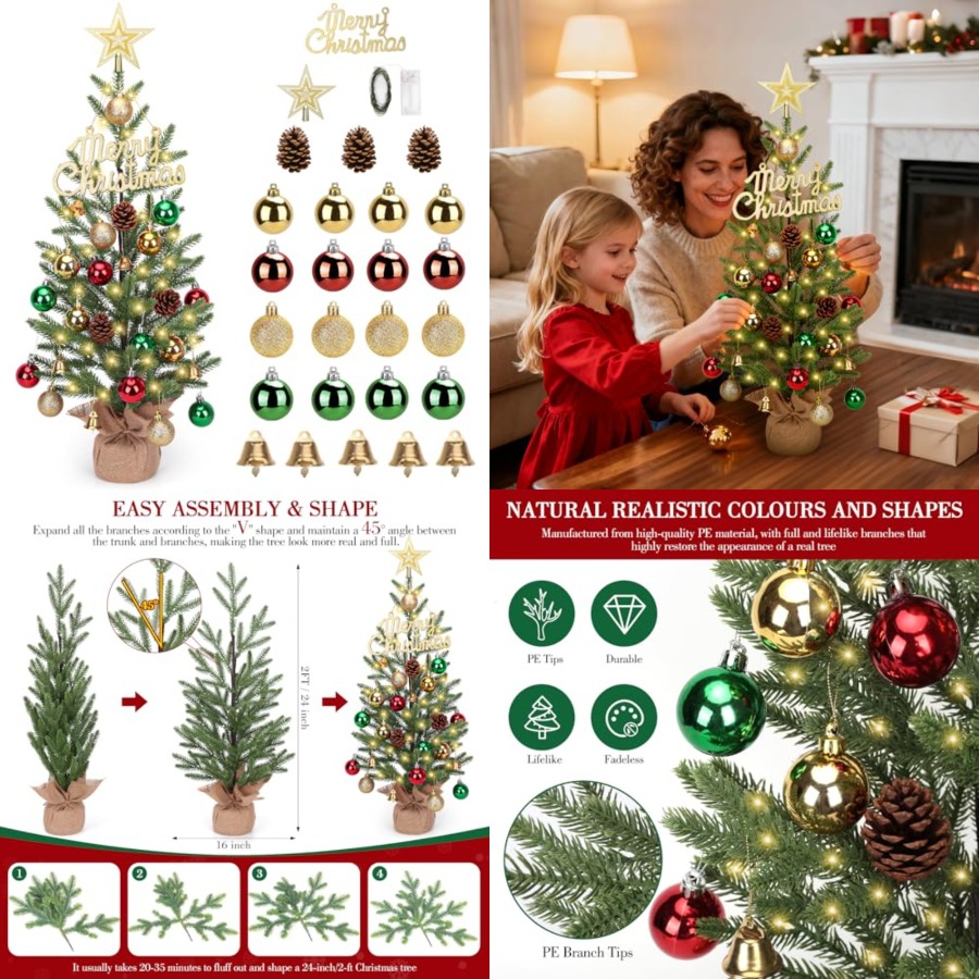 Mini choinka świąteczna 60 cm, – Christmas Tree Artificial recenzja i cena